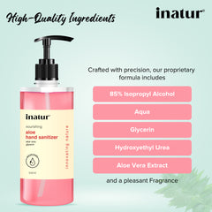 high quality ingredients of inatur hand sanitizer