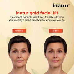 before and after of gold facial kit after use