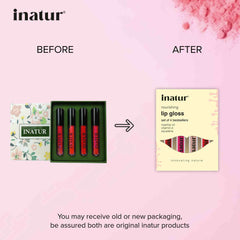 before and after inatur lip gloss gift box