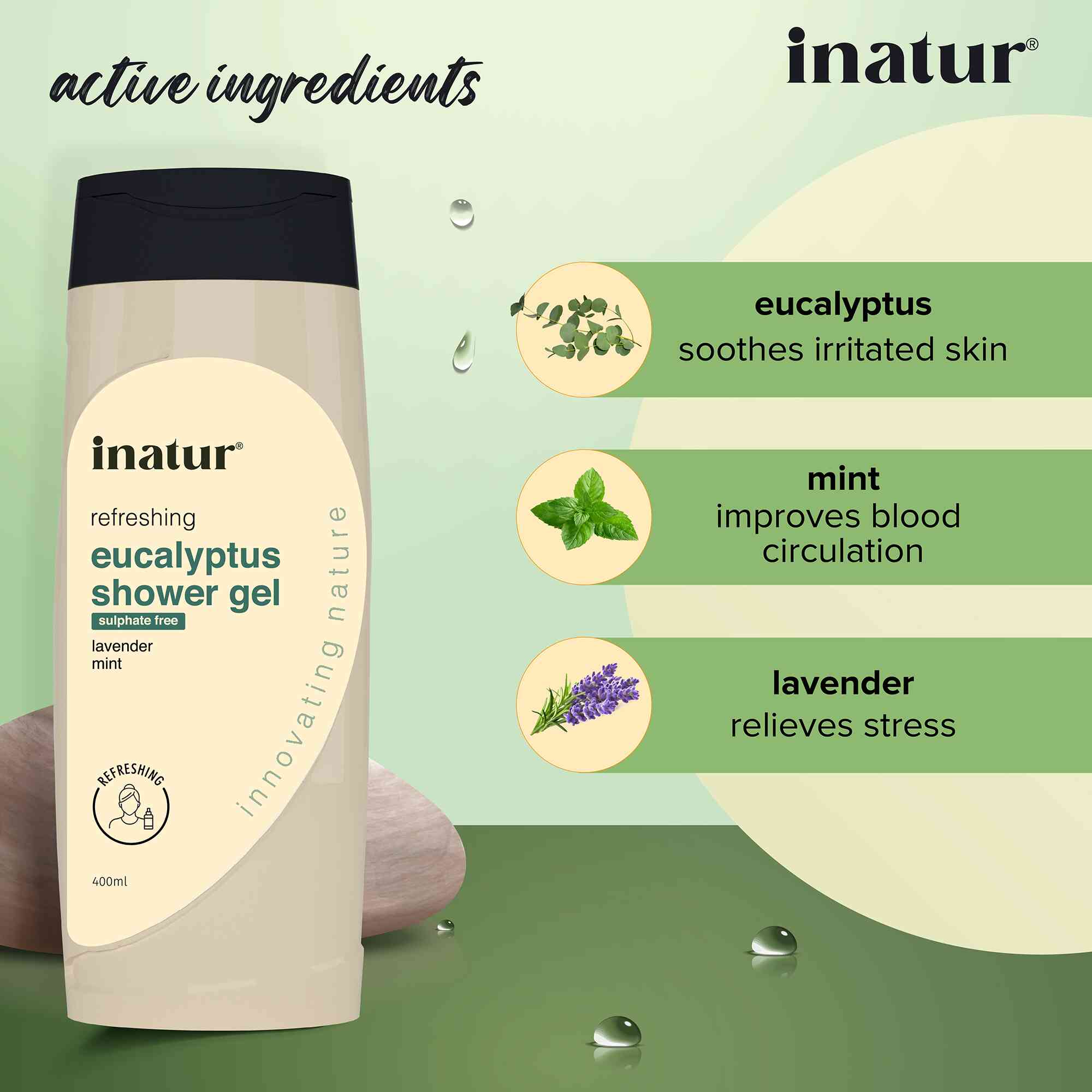 active ingredients of inatur eucalyptus shower gel
