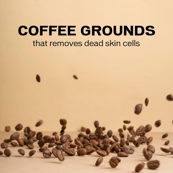 Coffee grounds in inatur Coffee Body Scrub removes dead skin cells for clear skin