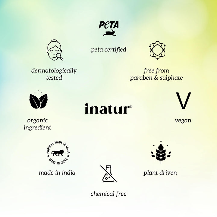 Collection of certification: Cruelty-free, paraben-free, organic, dermatologically tested, plant driven, vegan beauty badges