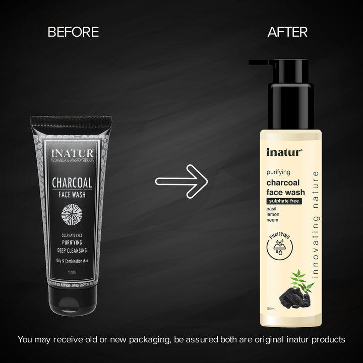 inatur charcoal face wash 100ml