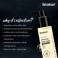 why inatur charcoal face wash 100ml