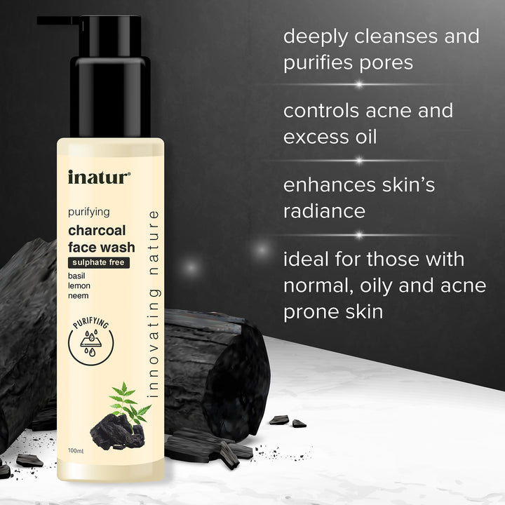 inatur charcoal face wash 100ml