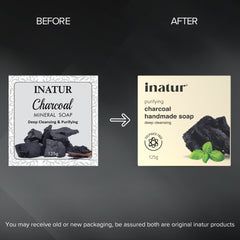 before and after charcoal mineral soap