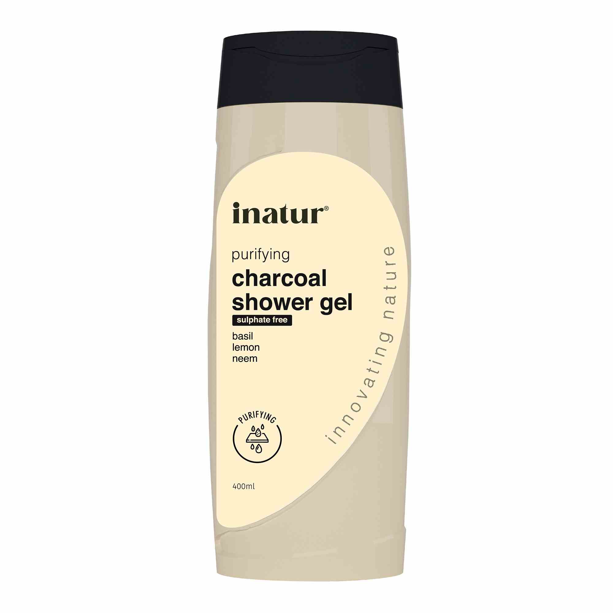 inatur charcoal shower gel