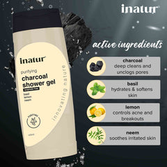 active ingredients of inatur charcoal shower gel