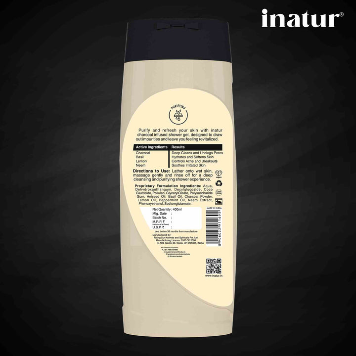 inatur charcoal shower gel