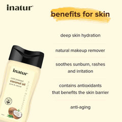 benefits of skin inatur cold pressed coconut oil