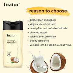reason to choose inatur cold pressed coconut oil