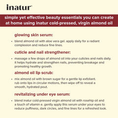 effective use of inatur cold pressed almond oil