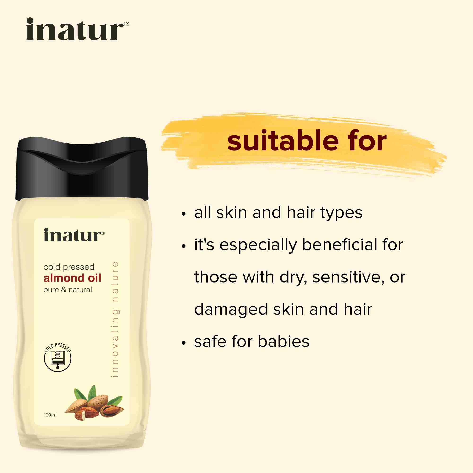 inatur cold pressed almond oil suitable for