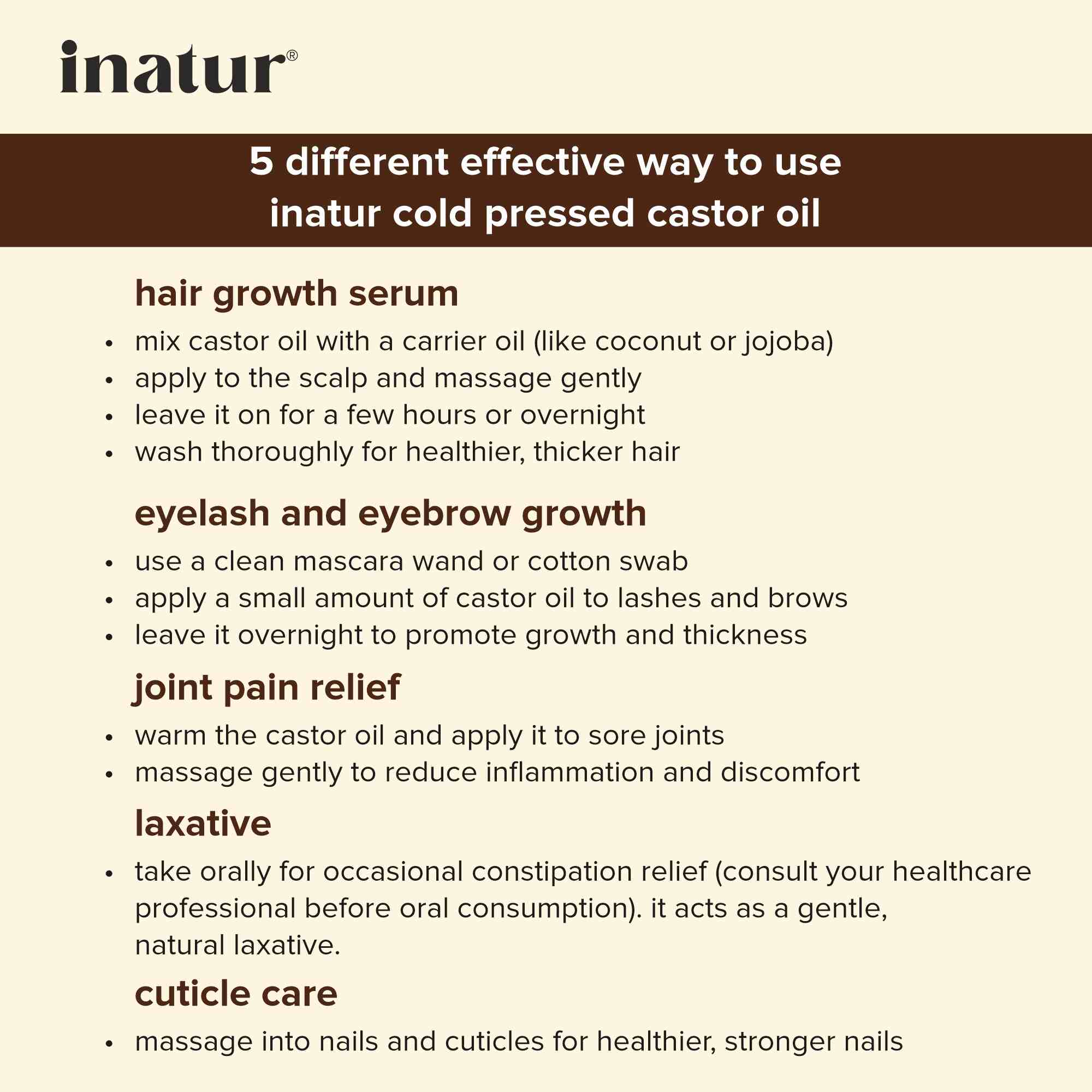 effective way to use inatur cold pressed castor oil