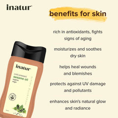 inatur cold pressed sesame oil benefits for skin