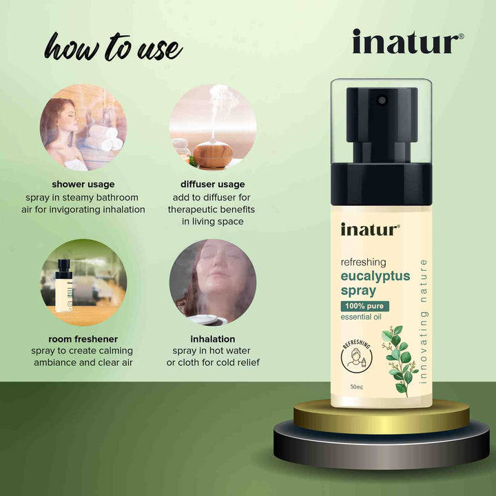 how to use inatur eucalyptus shower spray