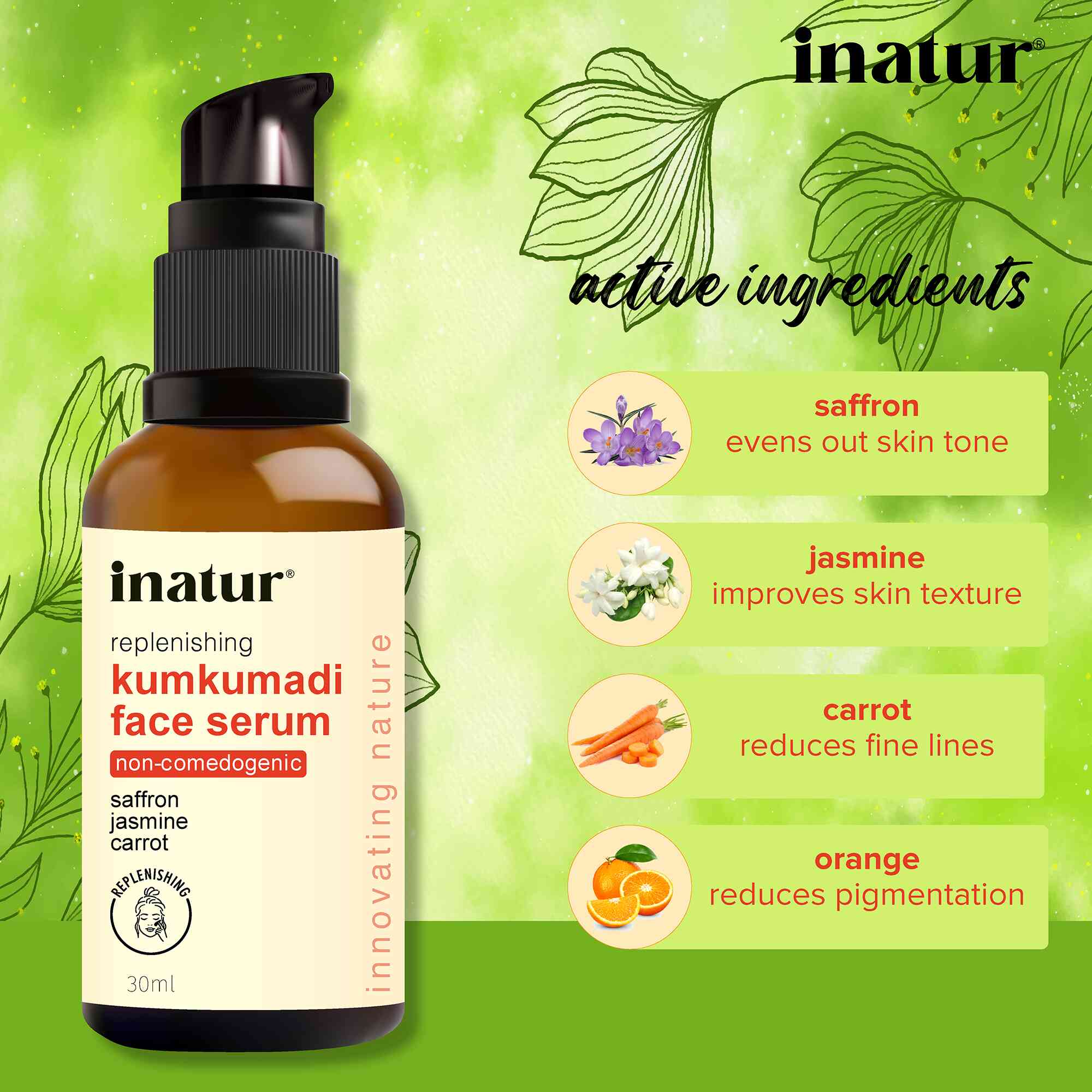 active ingredients of inatur kumkumadi face serum