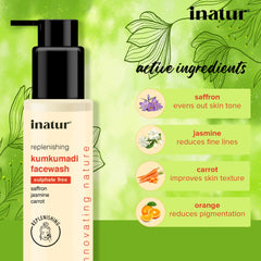 ingredients of inatur kumkumadi face wash 100ml