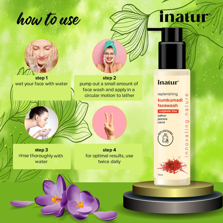 how to use inatur kumkumadi face wash 100ml