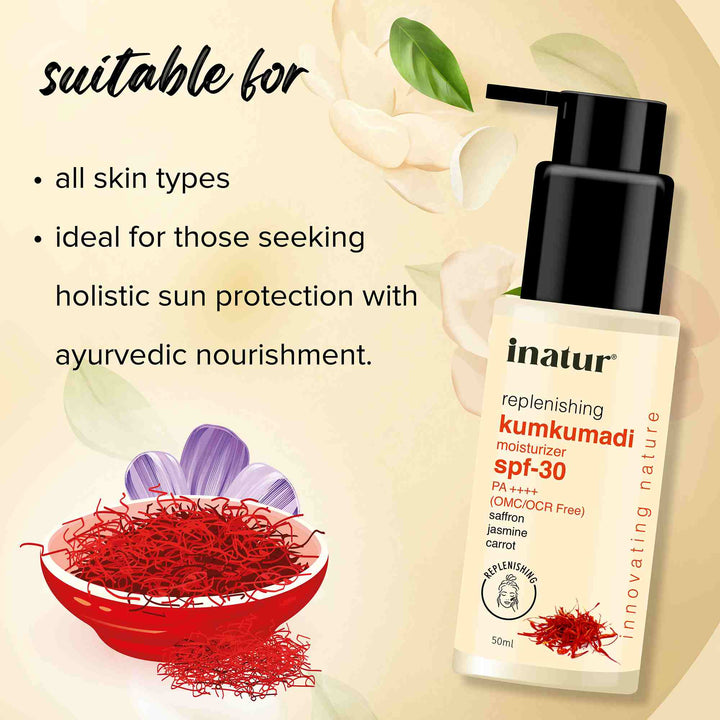 inatur kumkumadi moisturizer spf30 is suitable for