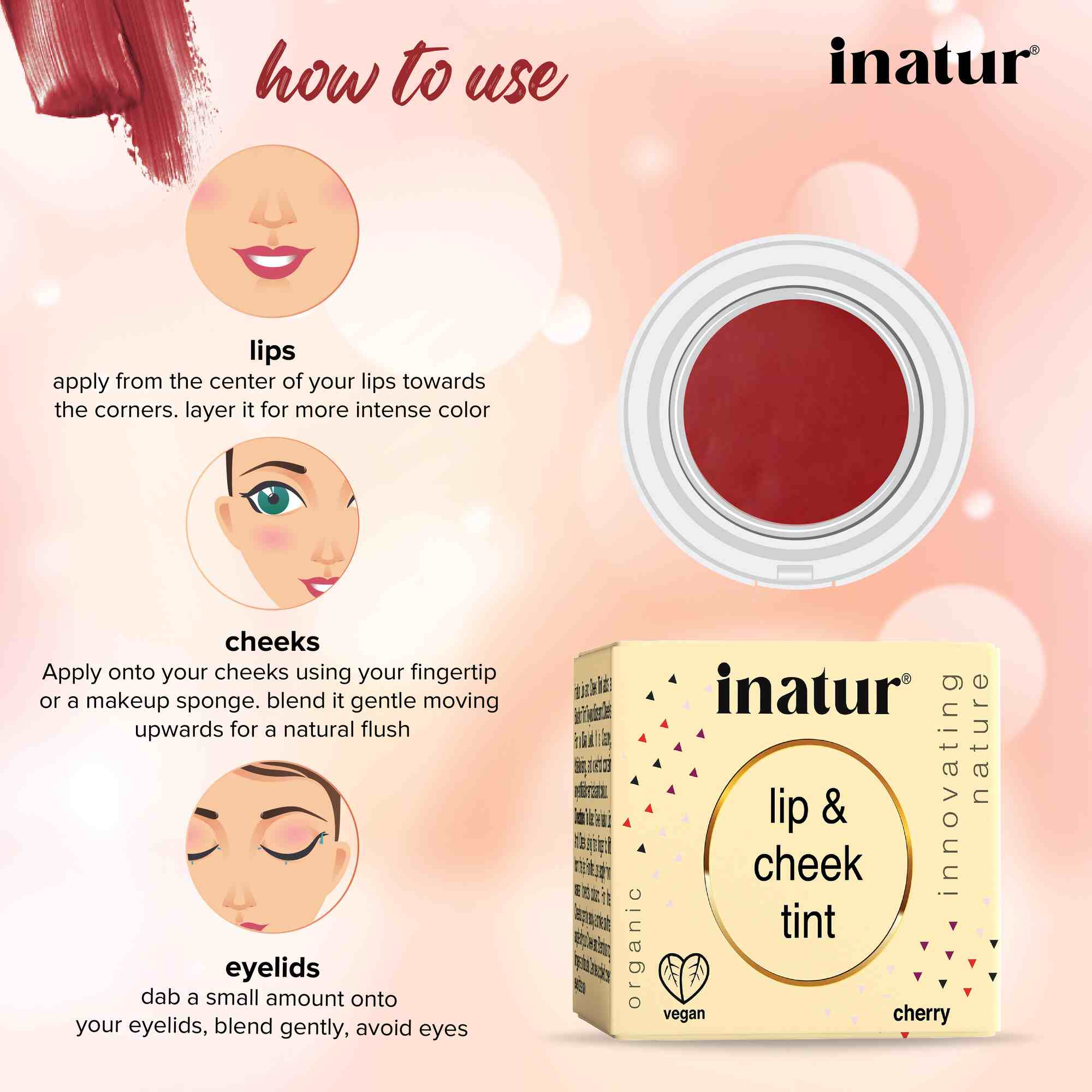 how to use inatur lip cheek tint