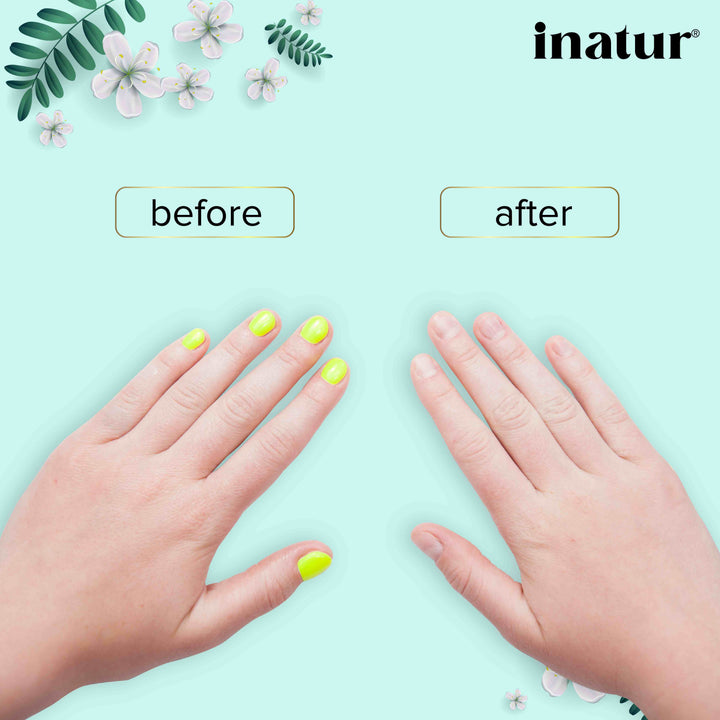 before and after use of nail paint remover