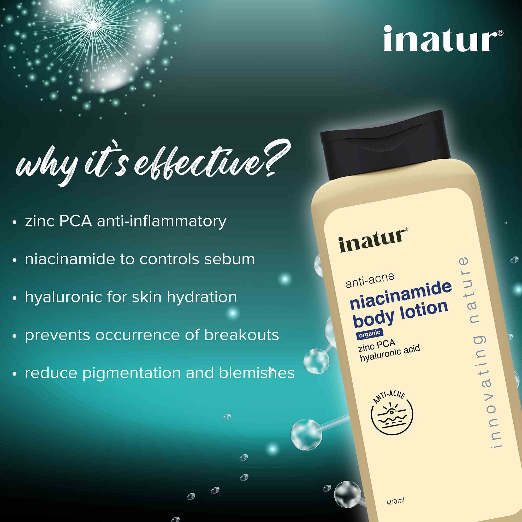 why inatur niacinamide body lotion is effective