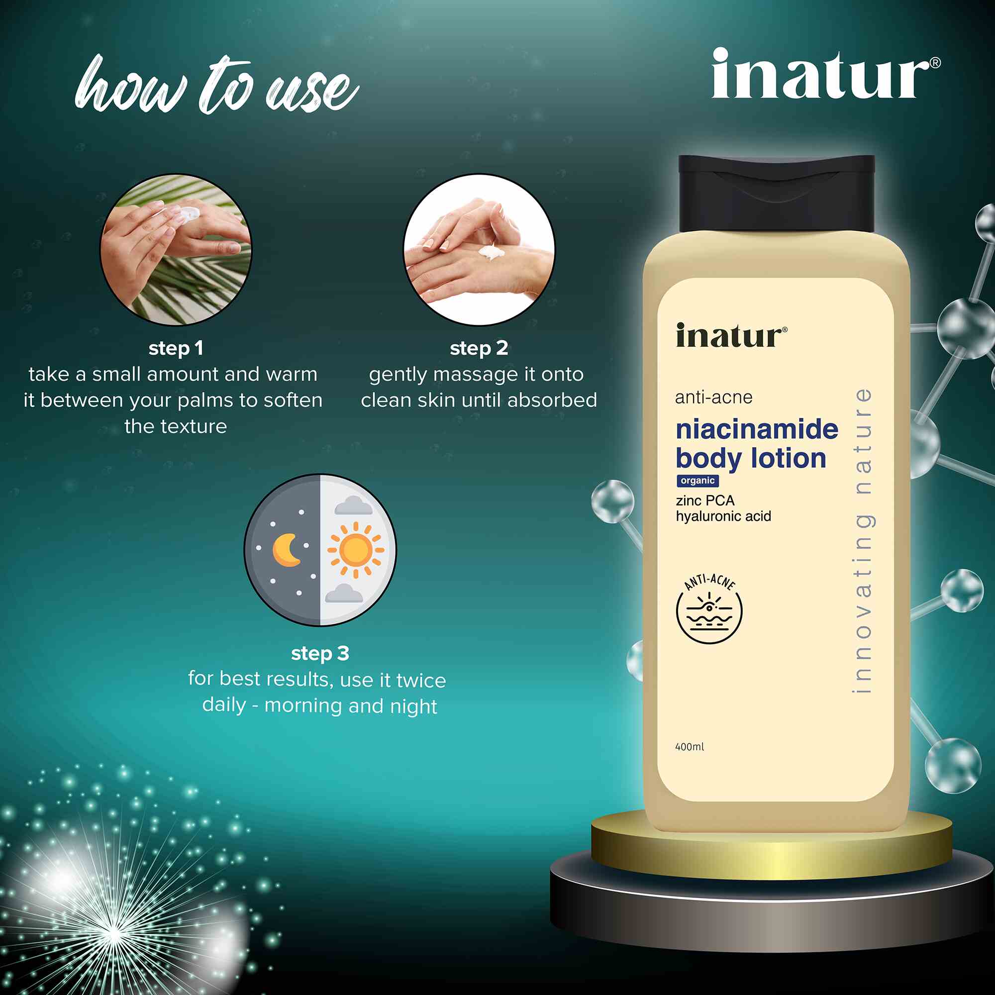 how to use inatur niacinamide body lotion