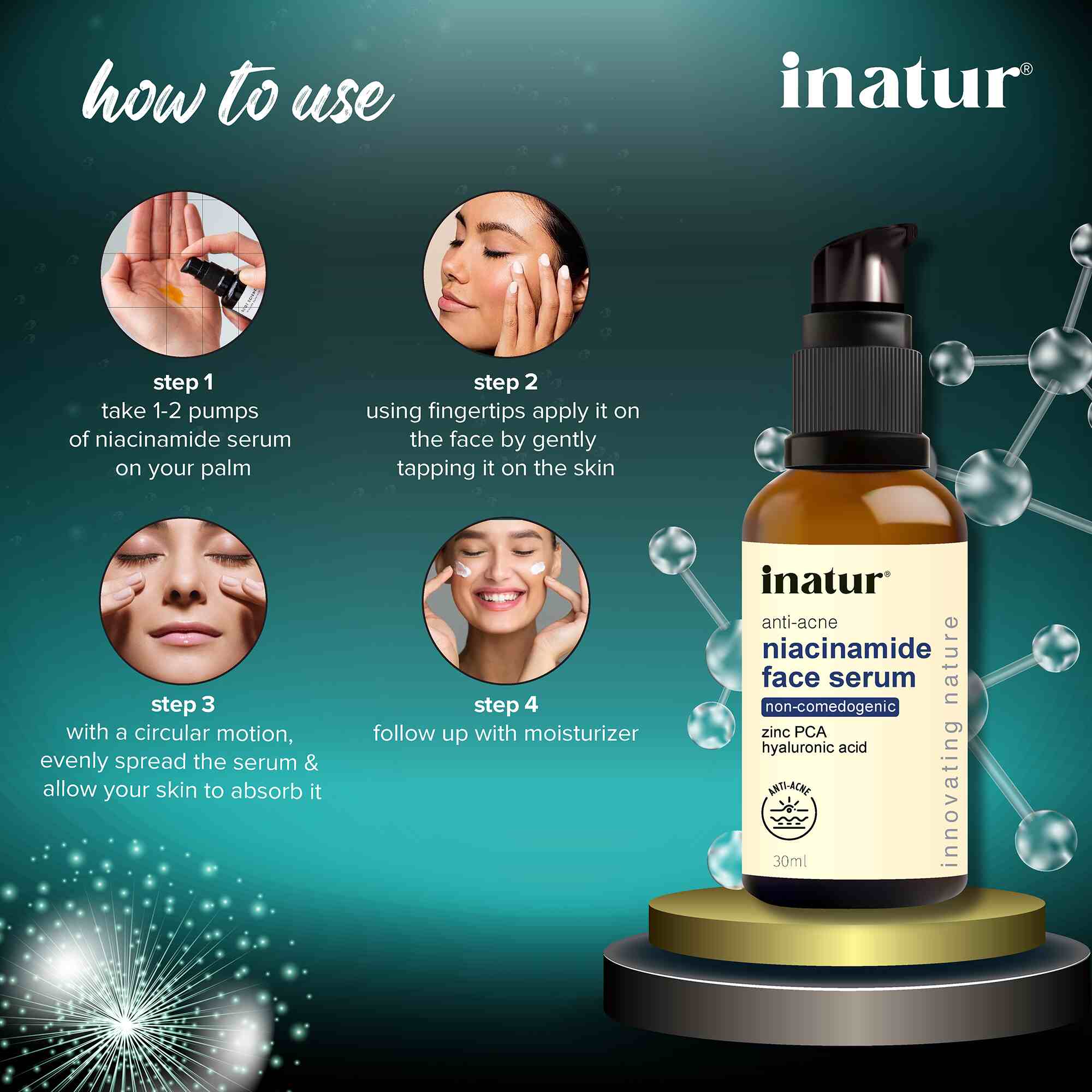 how to use inatur niacinamide face serum