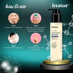 how to use inatur niacinamide face wash