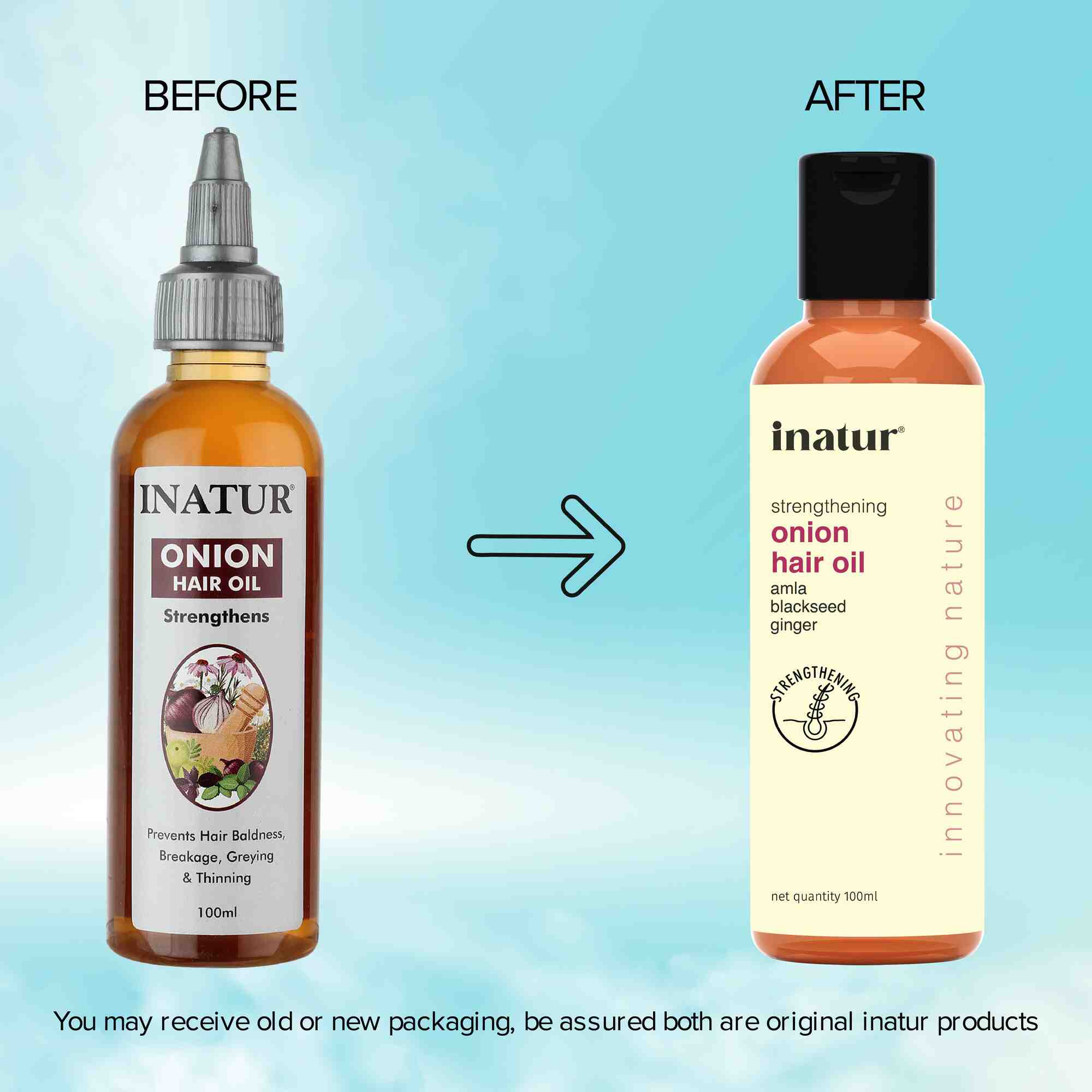 before and after onion hair oil