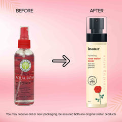 before and after inatur rose water toner