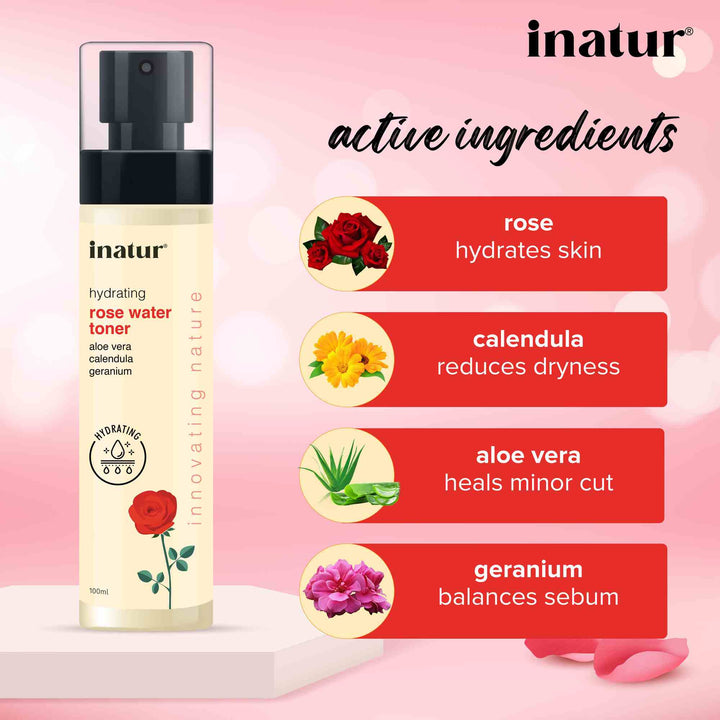 active ingredients of inatur rose water toner