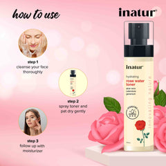 how to use inatur rose water toner
