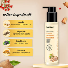 ingredients inatur sandal face wash 100 ml