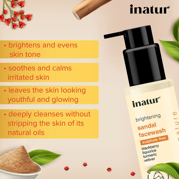 inatur sandal face wash 100 ml