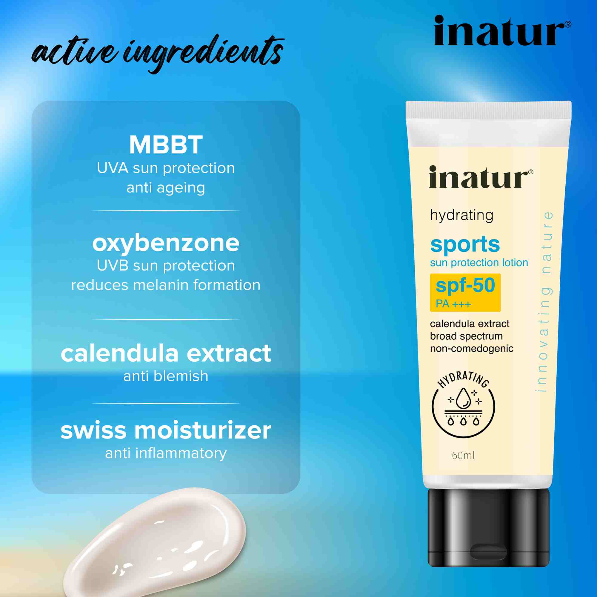 active ingredients of sports sun protection lotion with spf 50