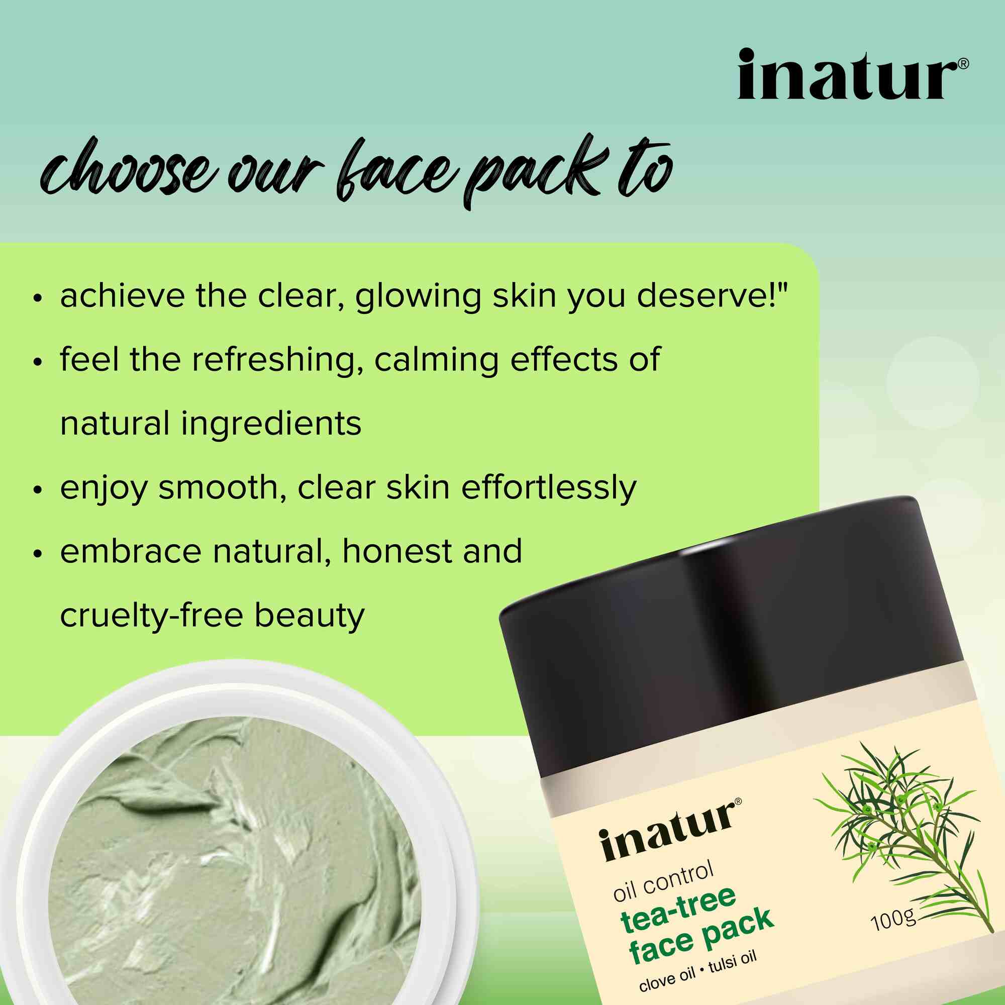 why choose inatur tea tree face pack