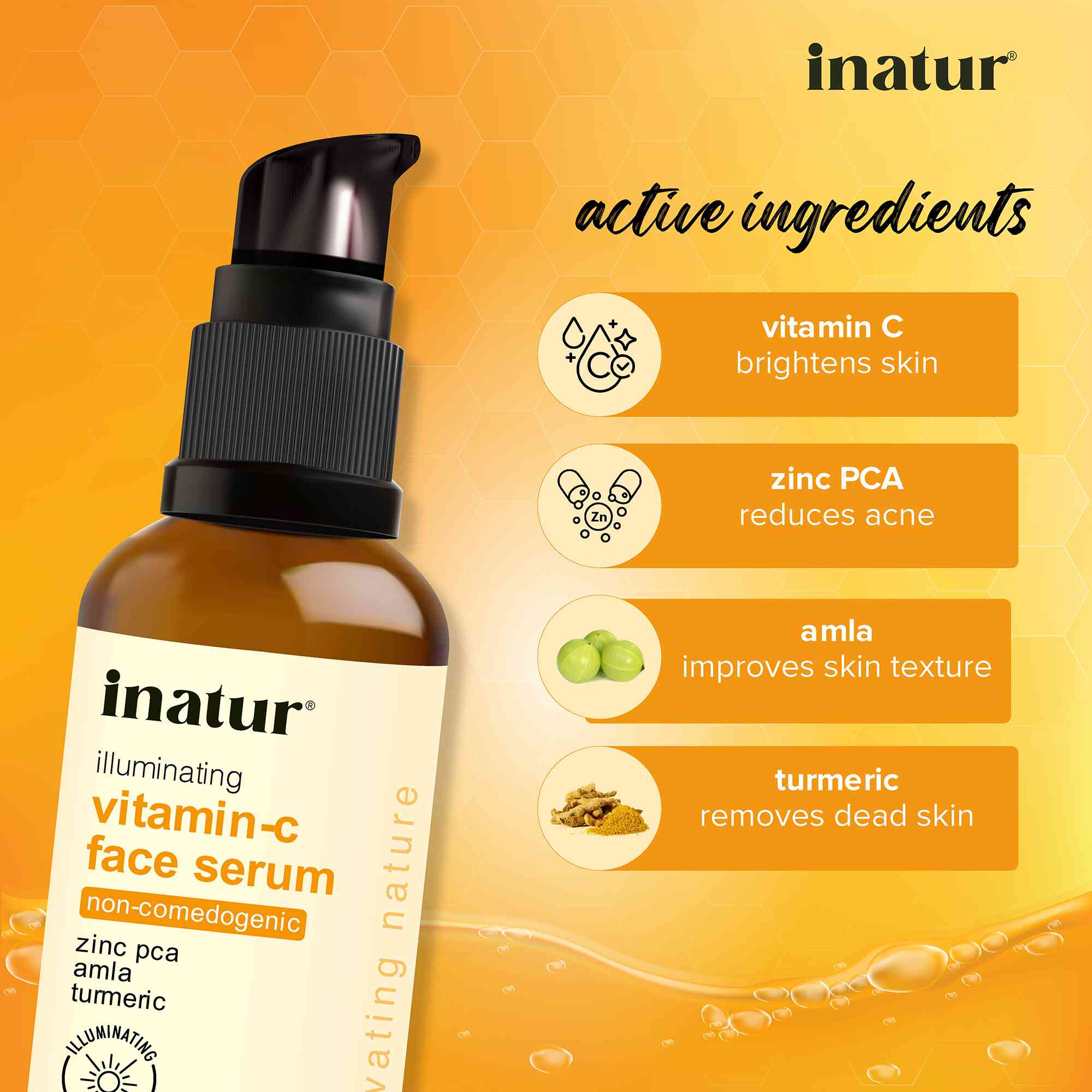 active ingredients of inatur vitamin c face serum