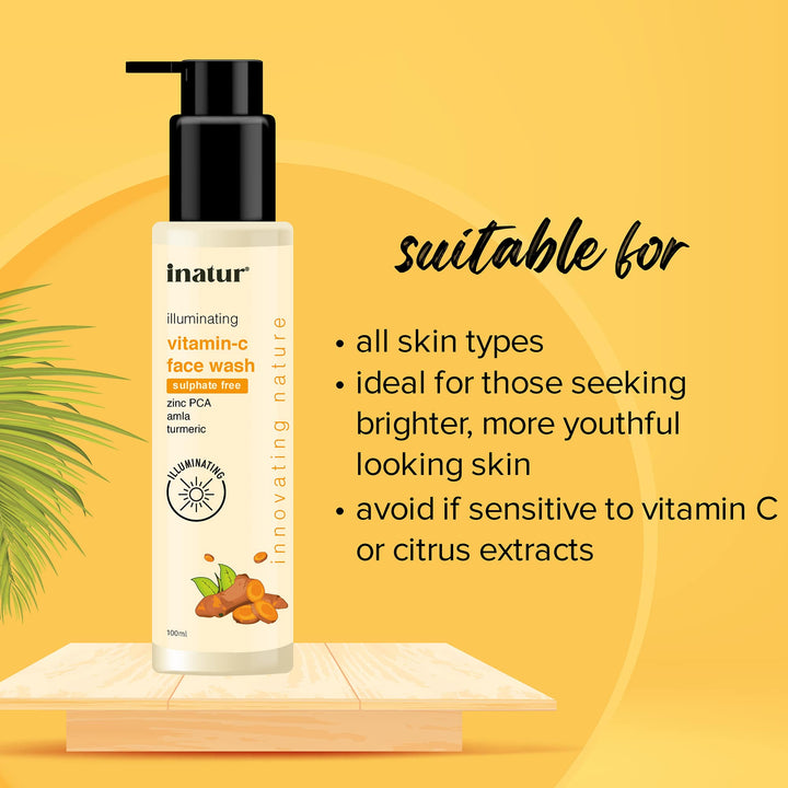 inatur vitamin c face wash 100ml suitable for 