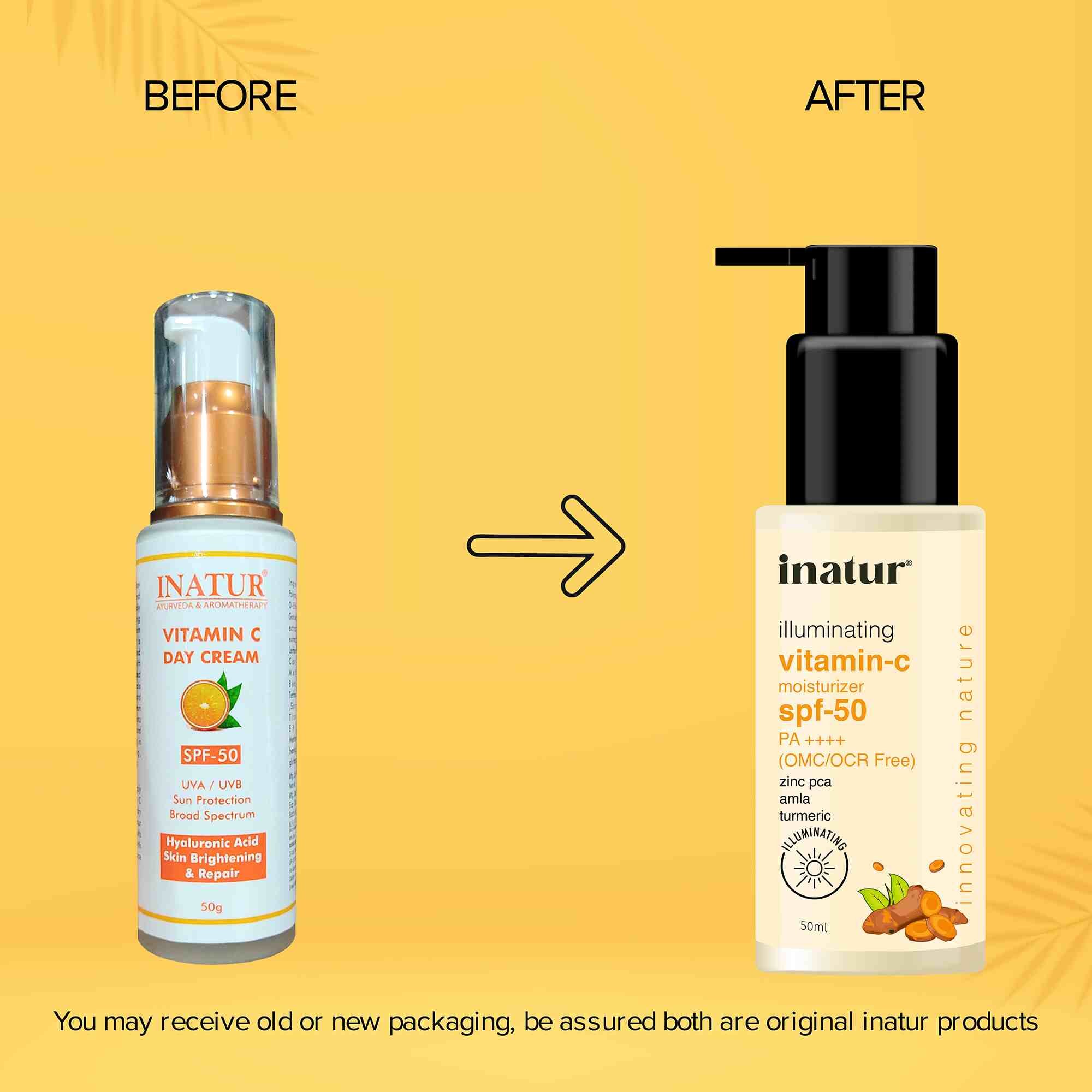 inatur vitamin c spf 50 before and after