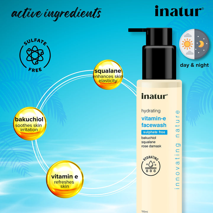 ingredients inatur vitamin e face wash 100ml