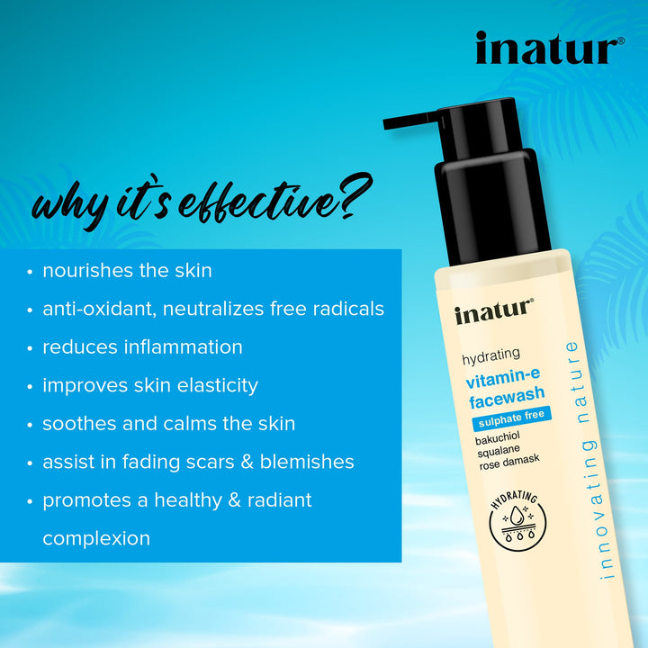 why inatur vitamin e face wash 100ml