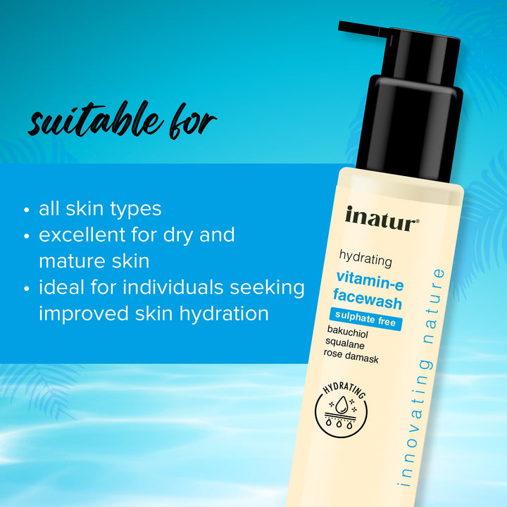 inatur vitamin e face wash suitable for