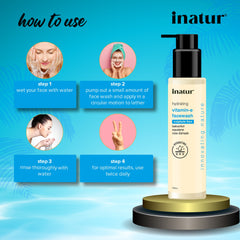 how to use inatur vitamin e face wash 100ml