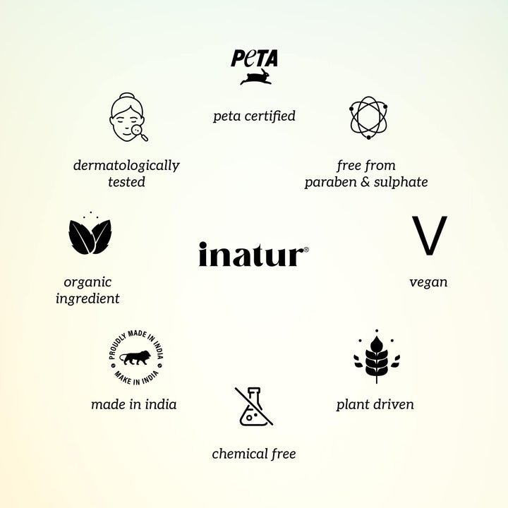 Collection of logos of inatur certification on a beige background